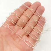 Silver Twisted Oval Link Cable Chain